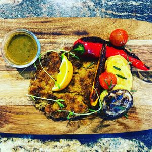 Vegan Schnitzel at Living Vino @ So Lucky Bar in Tbilisi