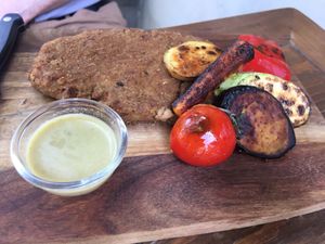 Vegan Schnitzel at Living Vino @ So Lucky Bar in Tbilisi