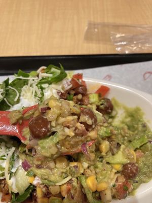 Mixed all ingredients like beans, lettuce, avocado etc at Cuchara - Hapjeong Station in Seoul