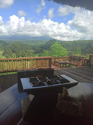 Vegan chips & dips with the view at Bali Asli in Karangasem