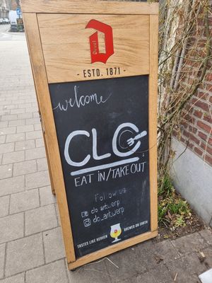 Sign on street at CLO in Antwerpen