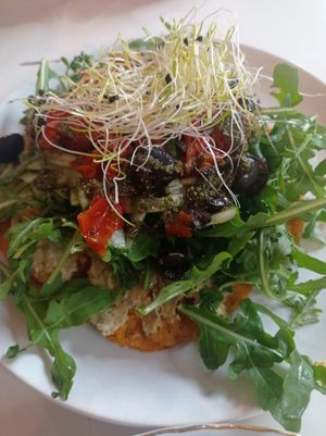 Waffle made from sweet potatoes at CLO in Antwerpen