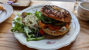 Vegan salmon Bagel at CLO in Antwerpen