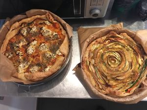 Everyday a different veggie and vegan quiche. at CLO in Antwerpen