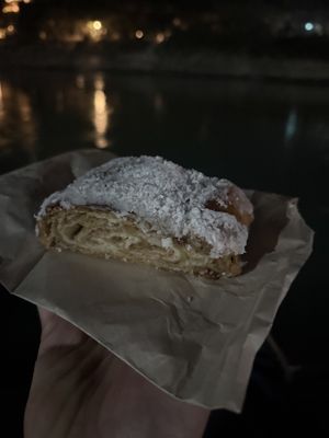apple strudel.  at Café Moktan and Bakerys in Rishikesh