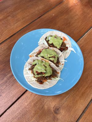 Mushroom BBQ tacos, so good  at Verano Vegano in Tamarindo