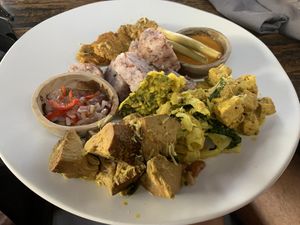 Nasi campur. Ok but bland, expensive and not filling enough    at Dapur Usada  in Ubud