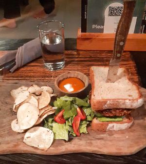 Burger & Tarochips at Dapur Usada  in Ubud