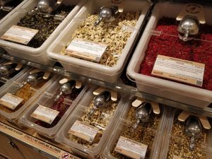 Chrysanthemum and pomegranate flower tea at Scoop Wholefoods - Paya Lebar in Central Singapore