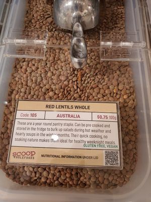 Red Lentils ~ Circuit Breaker Period Phase 2 at Scoop Wholefoods - Paya Lebar in Central Singapore