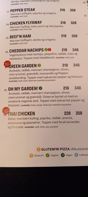 One vegan pizza and a side salad at Peppes Pizza - Alta in Alta