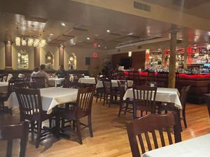 Inside the restaurant: they had live music  at Al Wadi in Boston