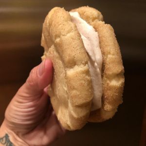 Cookie Cream Pies - flavors included Snickerdoodle (pictured here), Oatmeal, Chocolate, Choco PB, Peanut Butter, Choco Chunk at Oopsy Daisy Sweets in Tampa