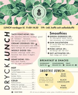 Menu at Rawsome Days in Skoevde