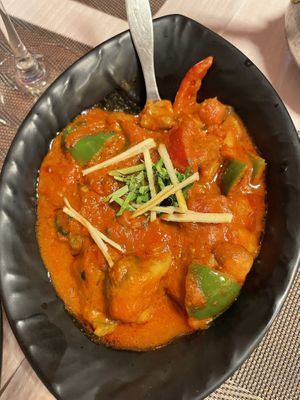 Mushroom curry  at Saffron Mantra Indian in Carvoeiro