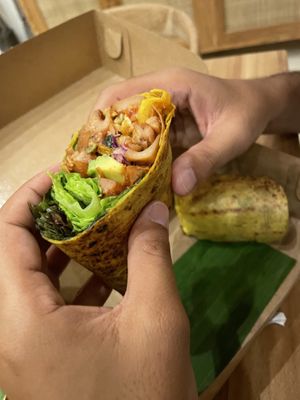 the jackfruit wrap  at Nourish in Ungasan