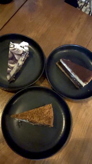 3 different cheesecake (vegan)  at Nourish in Ungasan