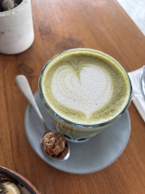 Matcha latte (dairy-free milk)  at Nourish in Ungasan