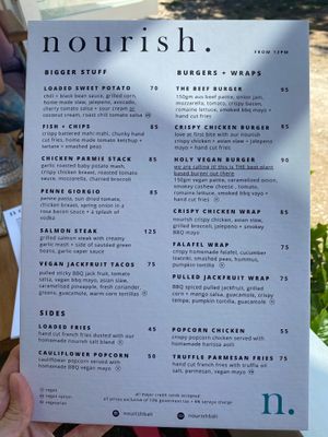 Menú  at Nourish in Ungasan