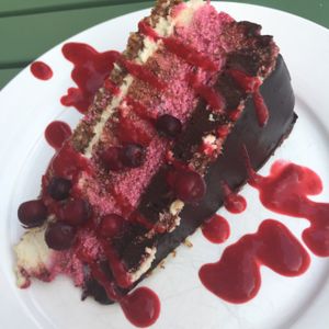 triple layer raw cake at La Belle Verte in Gatineau
