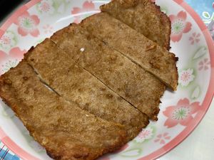 Fried vegan pork chop (現煎鐵路素排) at Qí Xīn Shū Shí Fāng 齊芯蔬食坊 in Taipei