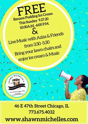 They gave away free ice cream at Shawn Michelle's Homemade Ice Cream in Chicago