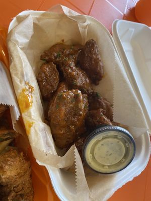 Golden bbq wings at The Rabbit Hole in Pompano Beach