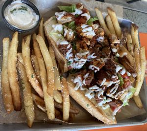 Sisters Daredevil sandwich and Parmesan truffle fries! at The Rabbit Hole in Pompano Beach