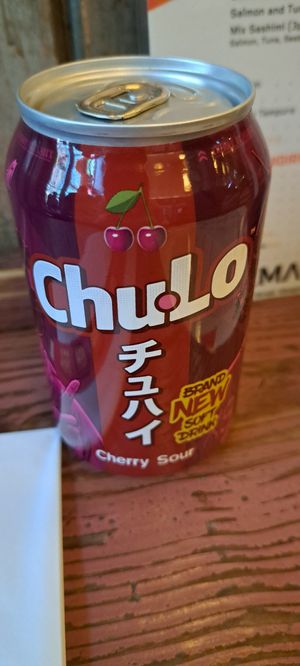 Spur cherry soft drink at Temaki in Glasgow