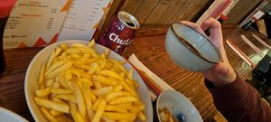 Chips with teriyaki sauce at Temaki in Glasgow