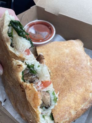 Vegan Calzone  at D.P. Dough in Ithaca