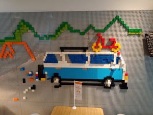 Lego on the wall at Dousun Soy Milk 豆桑鮮打豆漿 in Taipei