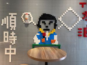 Ever-changing LEGO mural: Taiwan CDC edition at Dousun Soy Milk 豆桑鮮打豆漿 in Taipei