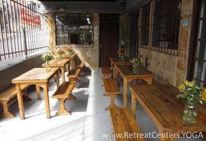 outside dining at El Cebollero in Bogota