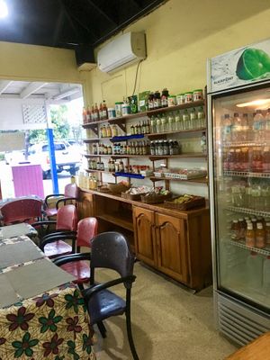 Vegan friendly products inside the restaurant. at The Healthy Way in Ocho Rios