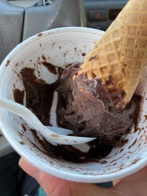 Chocolate Oreo. I forgot to take a picture until I was halfway done! at Carter's Ice Cream in Haverhill