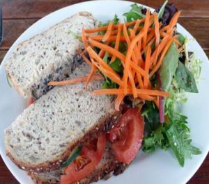 vegan sandwich at The Cafe at Books and Books in Miami Beach