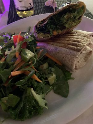 Vegan ”meatball” wrap.  at The Cafe at Books and Books in Miami Beach