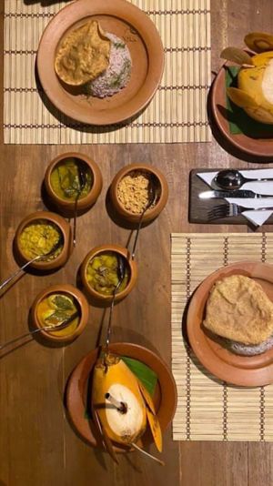 Rice and curry  at Jaywa Lanka Restaurant in Tangalle