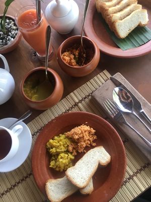 Sri Lankan breakfast  at Jaywa Lanka Restaurant in Tangalle