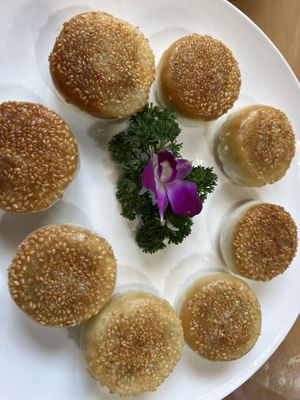 Fried Cantonese buns  at Qibao Temple in Shanghai