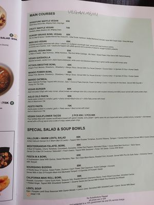 Menu at Koloni in Canggu