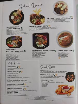 Menu at Koloni in Canggu