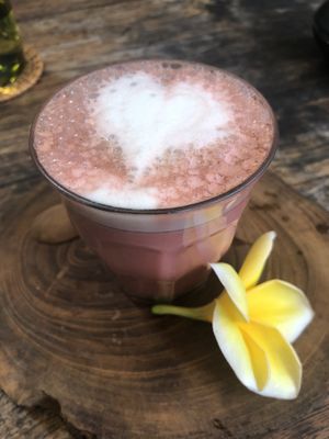 Beetroot & cacao chai latte  at Koloni in Canggu