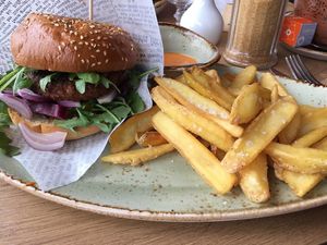 Vegan burger at Basic Coffee - Oberstadt in Marburg