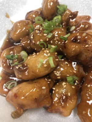 Vegan orange nuggets ! at Sunny Express Mexican Chinese in Compton