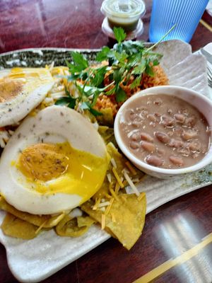 Chilaquiles with sunny side up "egg" at Sunny Express Mexican Chinese in Compton