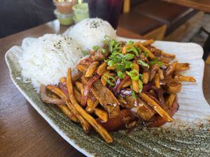 Lomo saltado 10/10 at Sunny Express Mexican Chinese in Compton