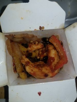 Spicy "shrimp" at Sunny Express Mexican Chinese in Compton