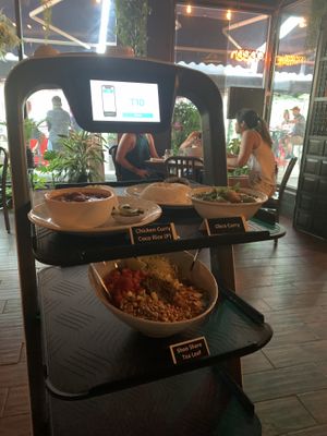 Robot server menu items (not including the chicken curry) at Top Burmese in Beaverton